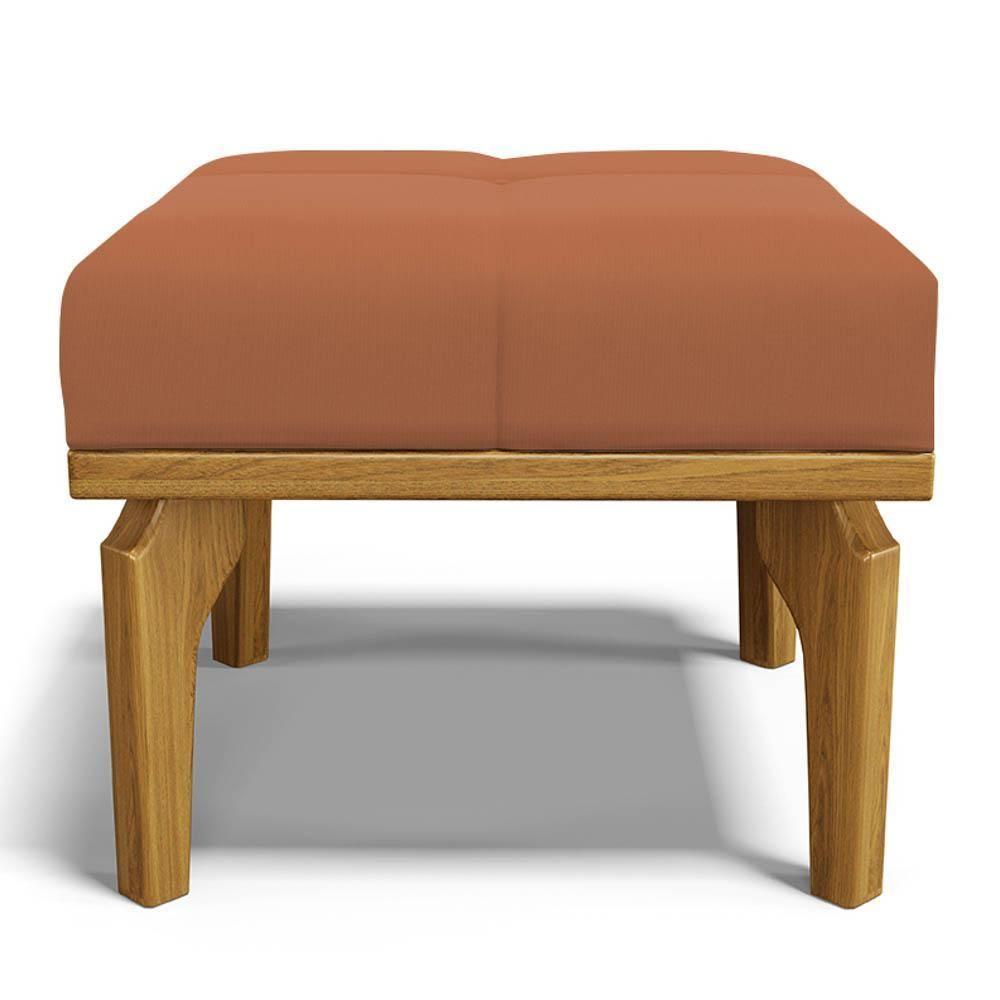 Poltrona De Amamentação Balanço E Puff Base De Madeira Brenda G05 Veludo Terracota - Mpozenato - 9