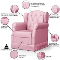 Poltrona De Amamentação Fixa Lucy P04 Sintético Rosa - Mpozenato - 3