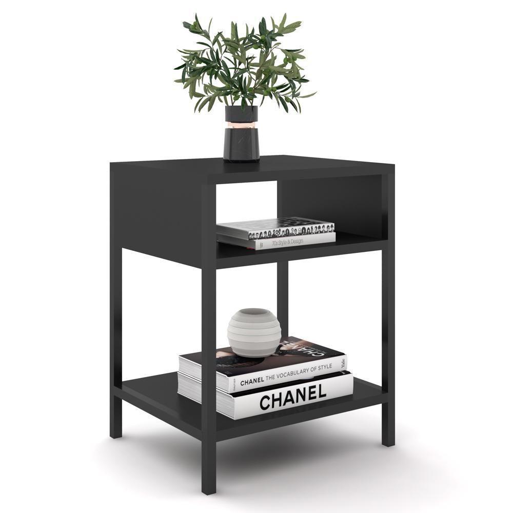 Mesa De Cabeceira Estilo Industrial Plaza L03 Preto - Mpozenato - 1