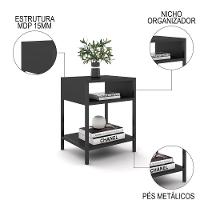 Mesa De Cabeceira Estilo Industrial Plaza L03 Preto - Mpozenato - 3