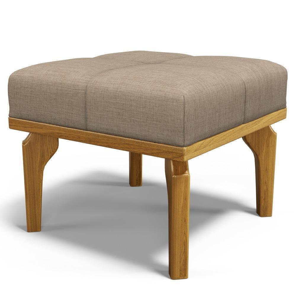 Poltrona De Amamentação Balanço E Puff Base De Madeira Brenda G05 Linho Areia - Mpozenato - 10