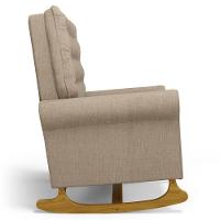 Poltrona De Amamentação Balanço E Puff Base De Madeira Brenda G05 Linho Areia - Mpozenato - 5