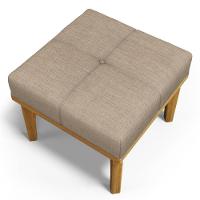 Poltrona De Amamentação Balanço E Puff Base De Madeira Brenda G05 Linho Areia - Mpozenato - 9