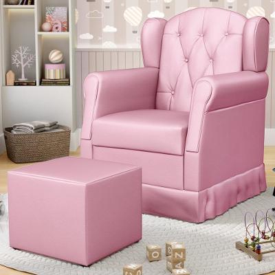Poltrona De Amamentação Balanço E Puff Lucy P04 Sintético Rosa - Mpozenato