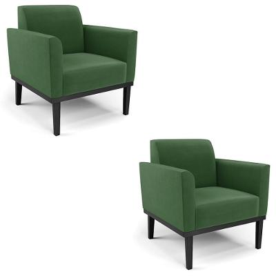 Kit 2 Poltronas Maressa Sala De Estar Suede Verde Ibiza