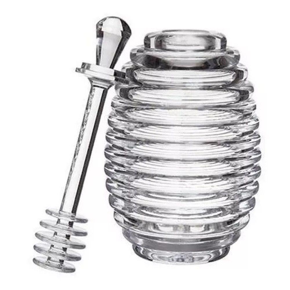 Meleira Colméia Porta Mel Com Dosador Acrílico Em Com Tampa - 2