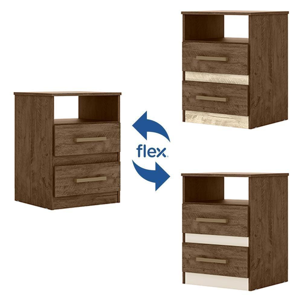 Mesa De Cabeceira Ares Flex M07 Castanho/avelã/baunilha - Mpozenato - 6