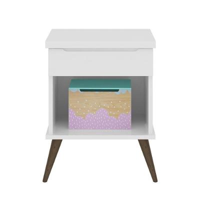 Mesa De Cabeceira Infantil 1 Gaveta Mel P04 Branco - Mpozenato