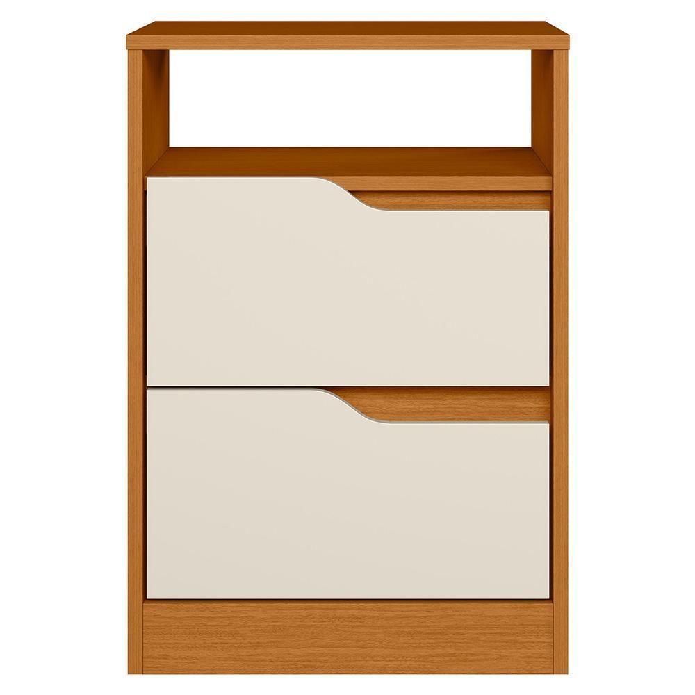Mesa De Cabeceira Com Gavetas Kit 2 Sole Flex Cinamomo/off - Albatroz - 9