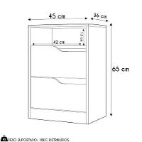 Mesa De Cabeceira Com Gavetas Kit 2 Sole Flex Cinamomo/off - Albatroz