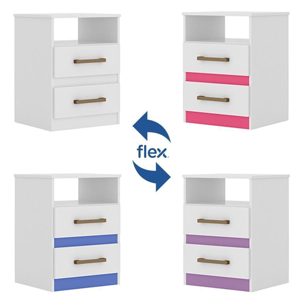 Mesa De Cabeceira Apolo Flex Branco/rosa/azul/lilás - Moval - 6