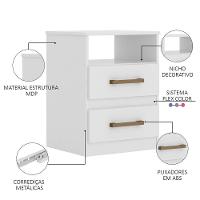 Mesa De Cabeceira Apolo Flex Branco/rosa/azul/lilás - Moval - 3