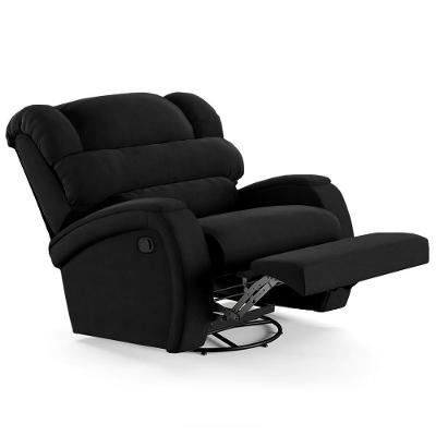 Poltrona Do Papai Reclinável Kalie Glider Giratória Usb Fh9 Veludo Preto - Mpozenato