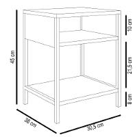 Mesa De Cabeceira Estilo Industrial Plaza L03 Branco - Mpozenato