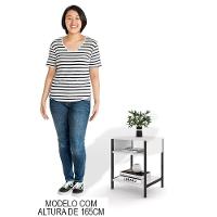 Mesa De Cabeceira Estilo Industrial Plaza L03 Branco - Mpozenato - 5