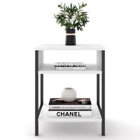 Mesa De Cabeceira Estilo Industrial Plaza L03 Branco - Mpozenato - 6