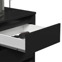 Mesa De Cabeceira Pés Retrô 3 Gavetas 43cm Wood Preto - Ej Móveis - 9