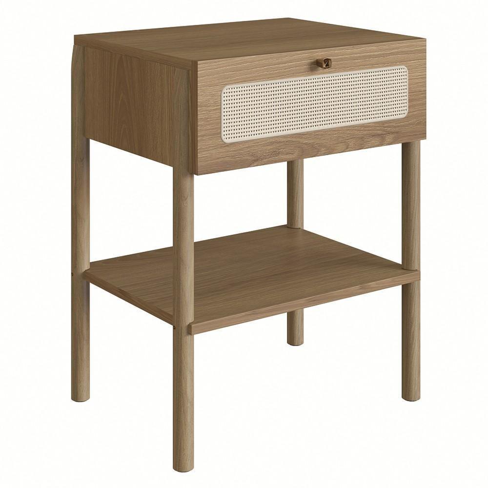 Mesa De Cabeceira Com 1 Gaveta Pés Madeira Arlo A10 Hanover - Mpozenato - 1