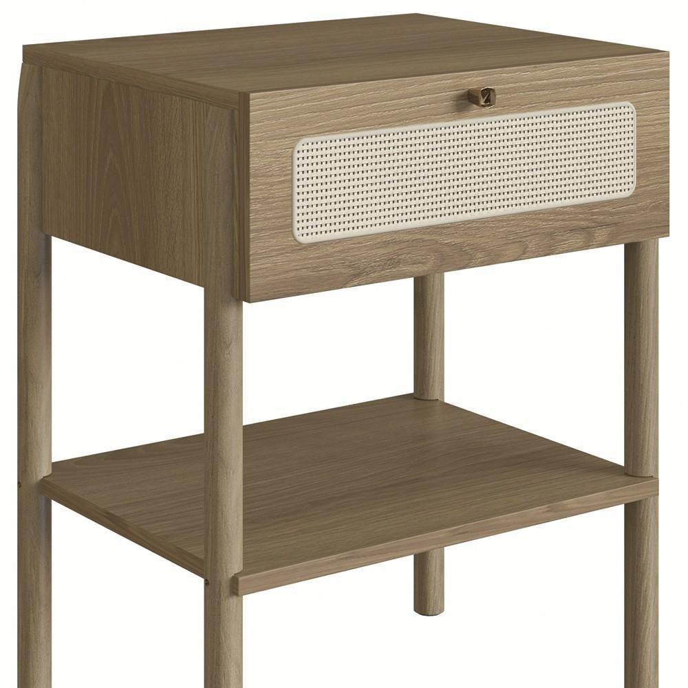 Mesa De Cabeceira Com 1 Gaveta Pés Madeira Arlo A10 Hanover - Mpozenato - 2