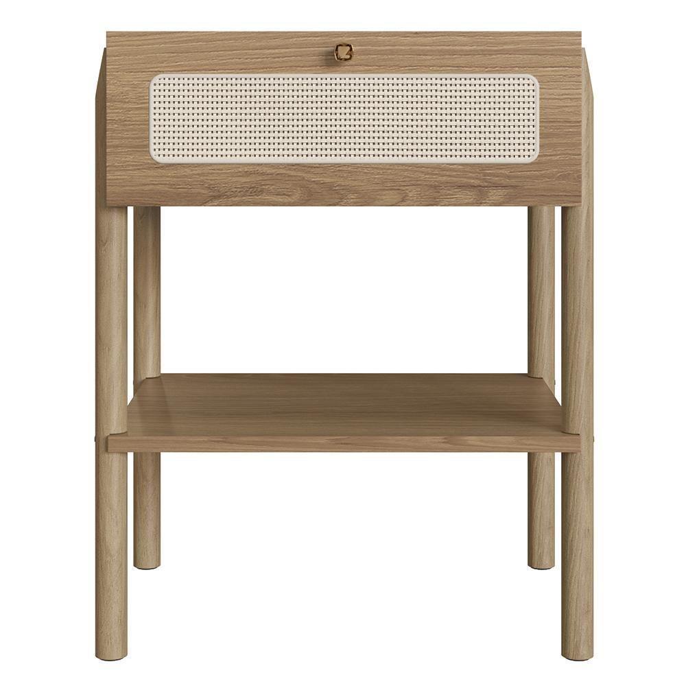 Mesa De Cabeceira Com 1 Gaveta Pés Madeira Arlo A10 Hanover - Mpozenato - 9