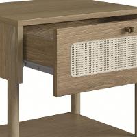 Mesa De Cabeceira Com 1 Gaveta Pés Madeira Arlo A10 Hanover - Mpozenato - 7