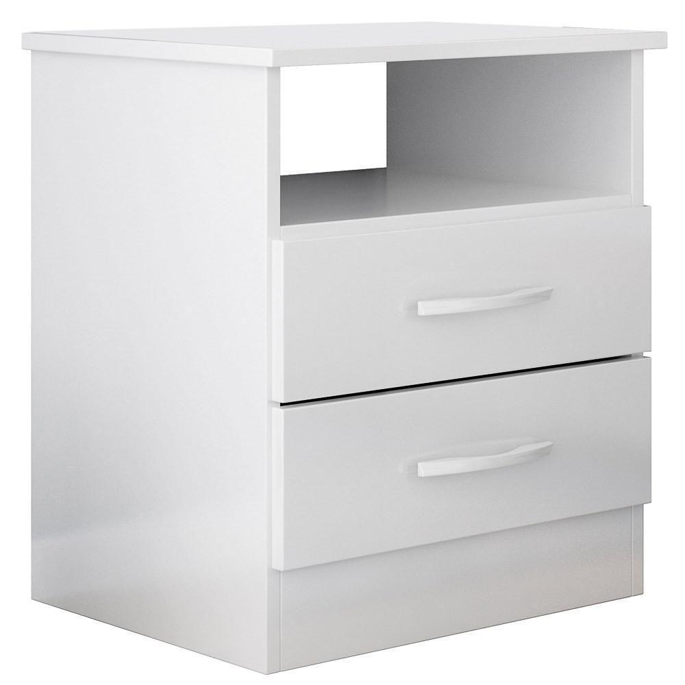 Cabeceira Cama Box Solteiro 90cm Greta Corano Branco E 1 Mesa De Cabeceira Flex Branco - Mpozenato - 6