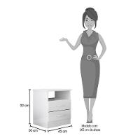 Cabeceira Cama Box Solteiro 90cm Greta Corano Branco E 1 Mesa De Cabeceira Flex Branco - Mpozenato - 5