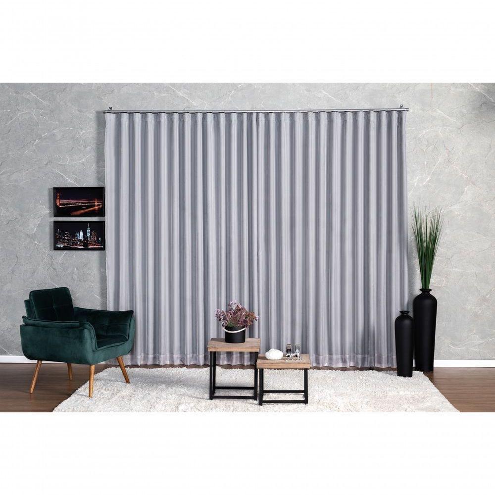 Cortina Blackout Com Voil 6,00x2,70 Para Trilho Suíço gelo - 2