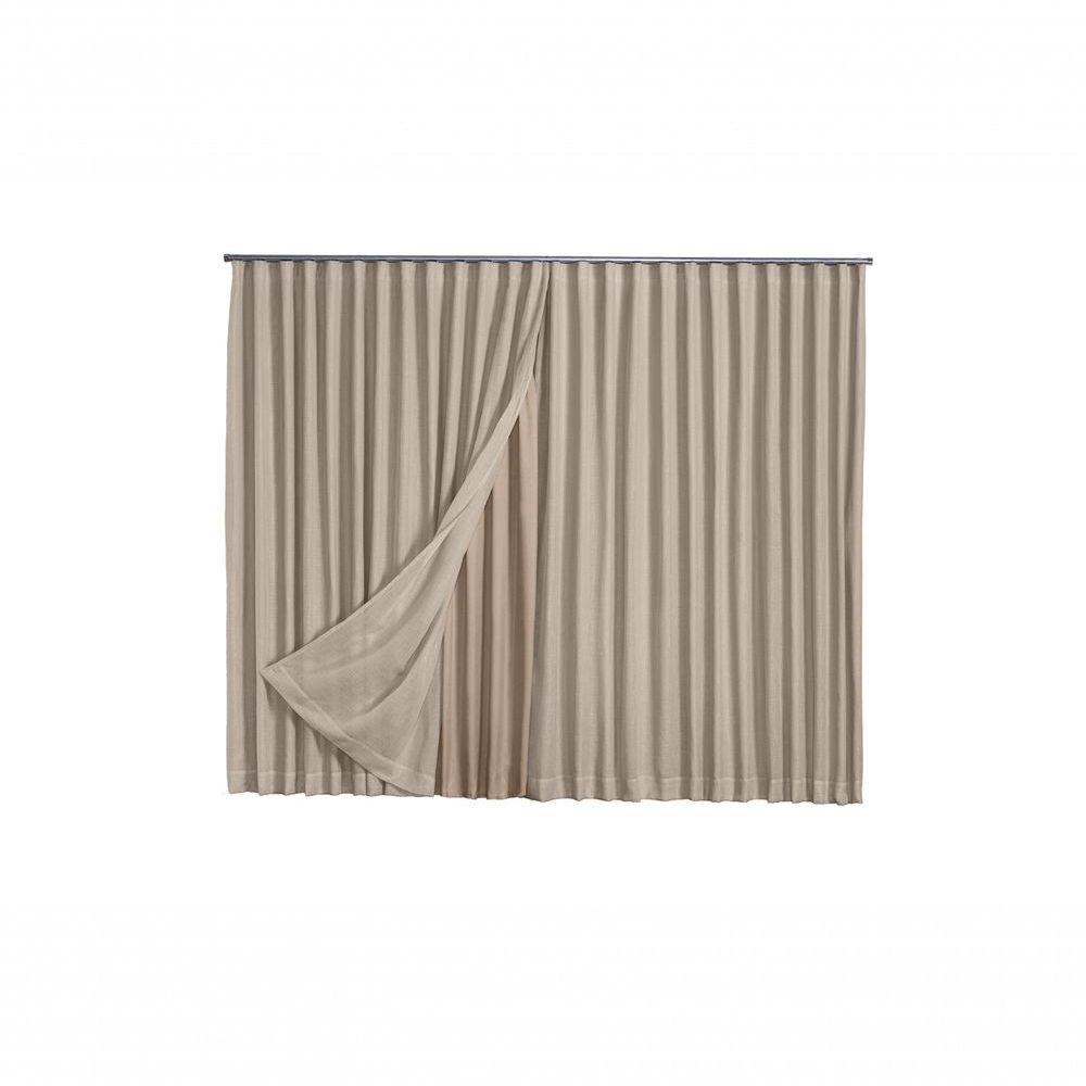 Cortina Microfibra Com Linho 5,00x2,80 Para Trilho Suíço avelã - 1