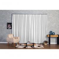 Cortina Microfibra Com Linho 4,00x2,50 Para Trilho Suíço branco - 2