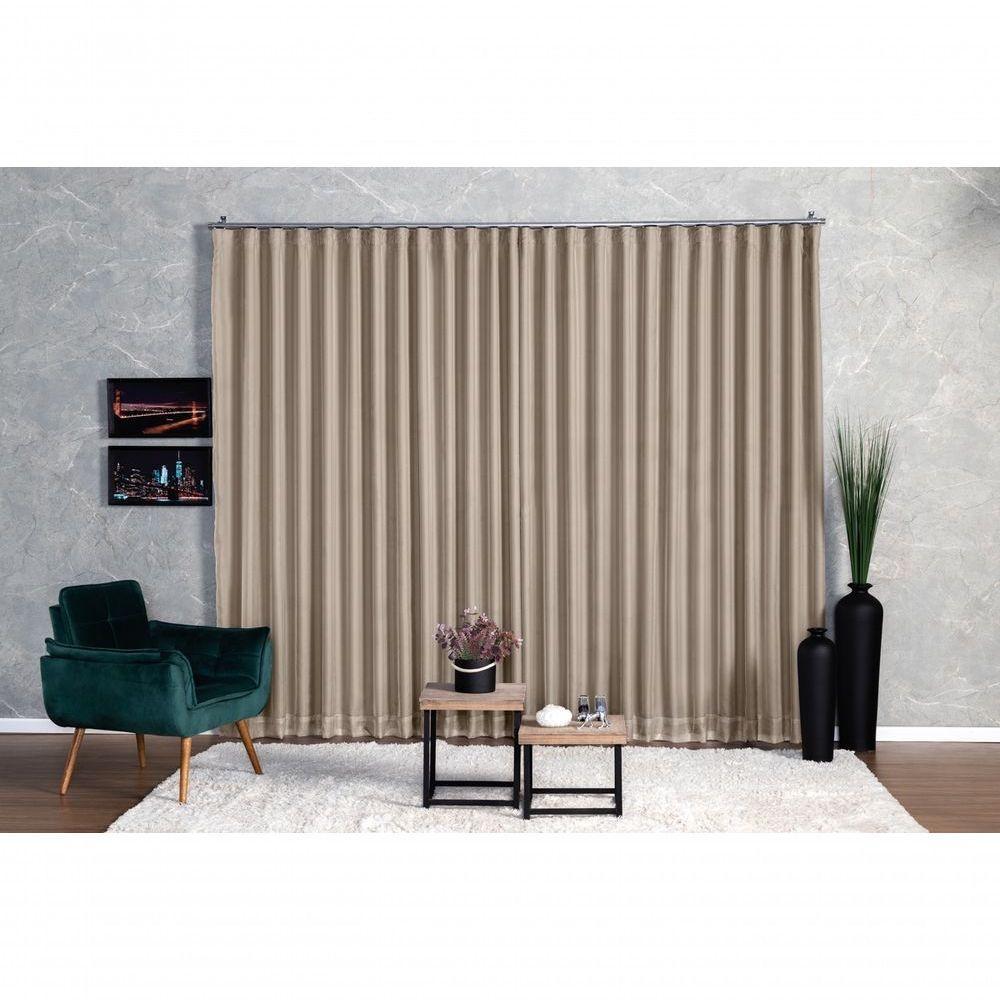 Cortina Blackout Com Voil 3,00x2,70 Para Trilho Suíço avelã - 3