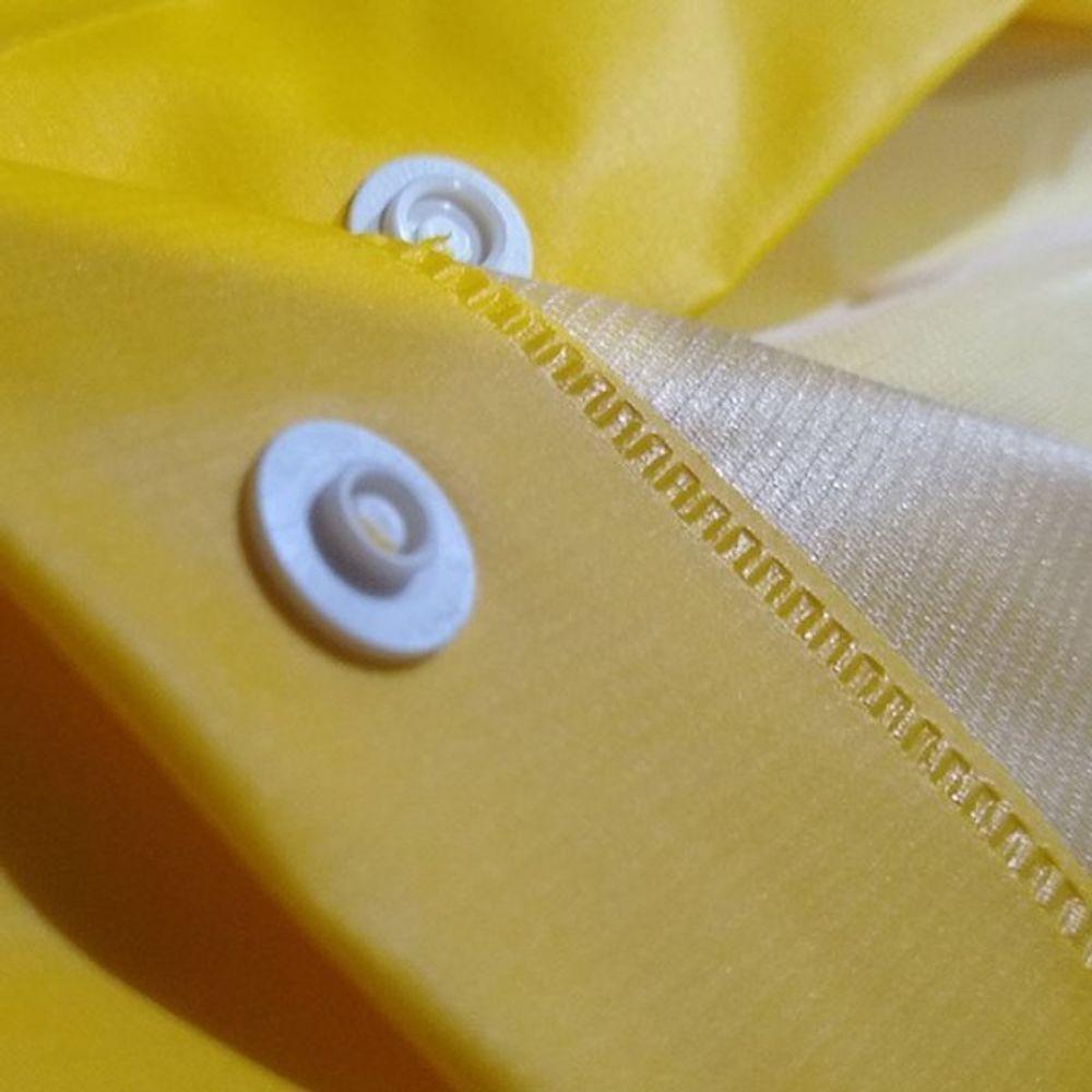 Capa De Chuva Em Pvc Forrada Amarela Com Capuz Tam. M - Vinilseg - 3