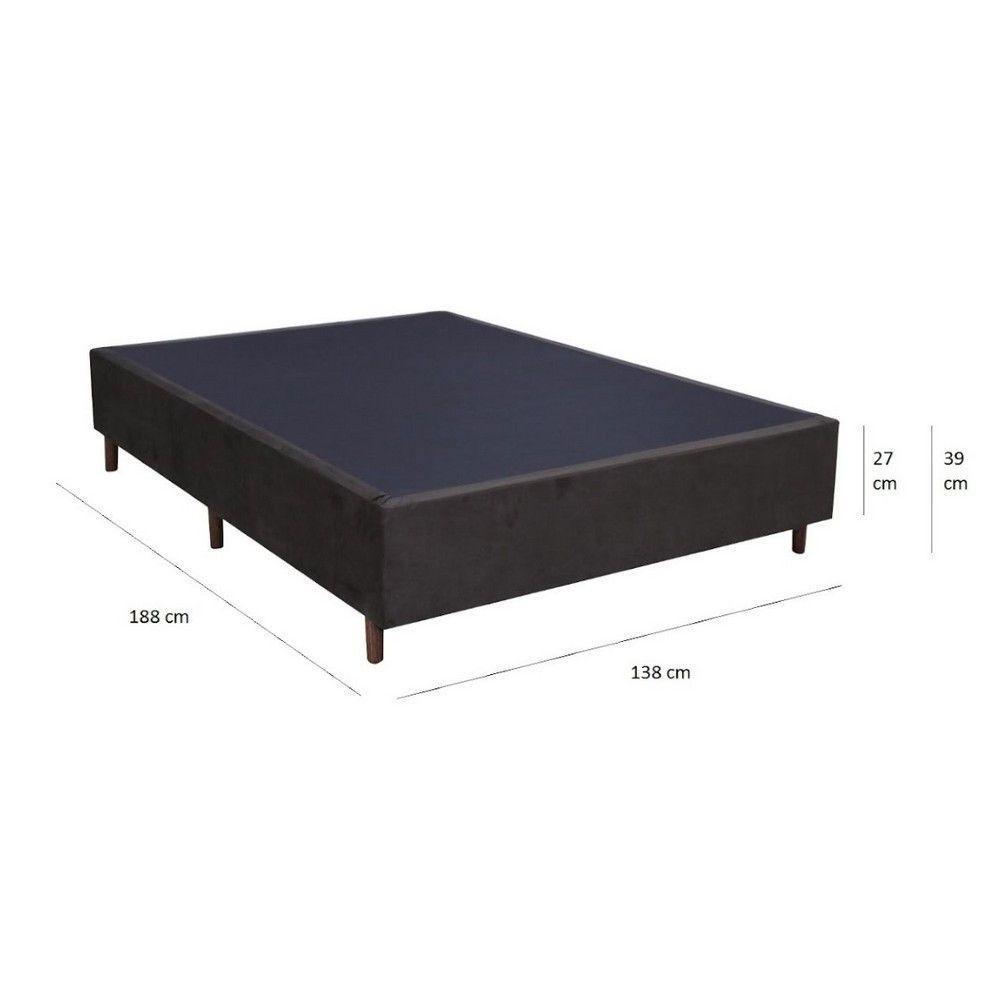 Base Box Casal Love Story Black Confort 138x188x27cm Gazin Preto - 2