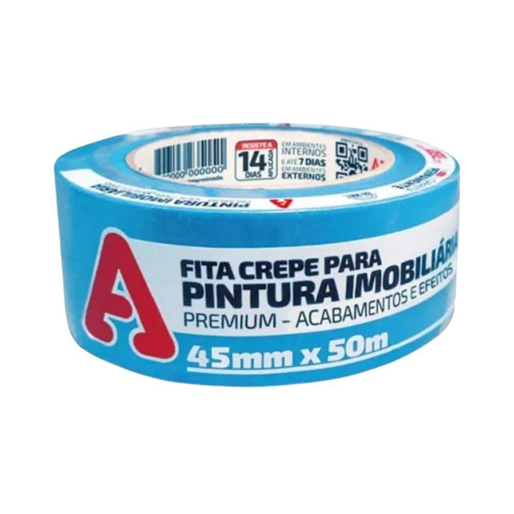 Fita Crepe Imobiliária Azul Neon 45 X 50 Mt - Adere - 1