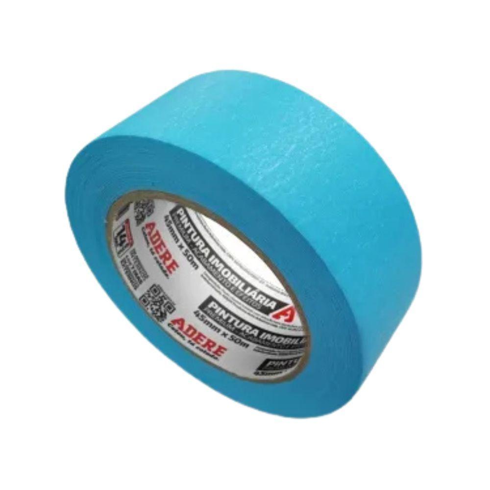 Fita Crepe Imobiliária Azul Neon 45 X 50 Mt - Adere - 2
