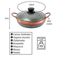 Paella Pedra Sabão Alça De Cobre Com Tampa De Vidro P 20x5cm - 2