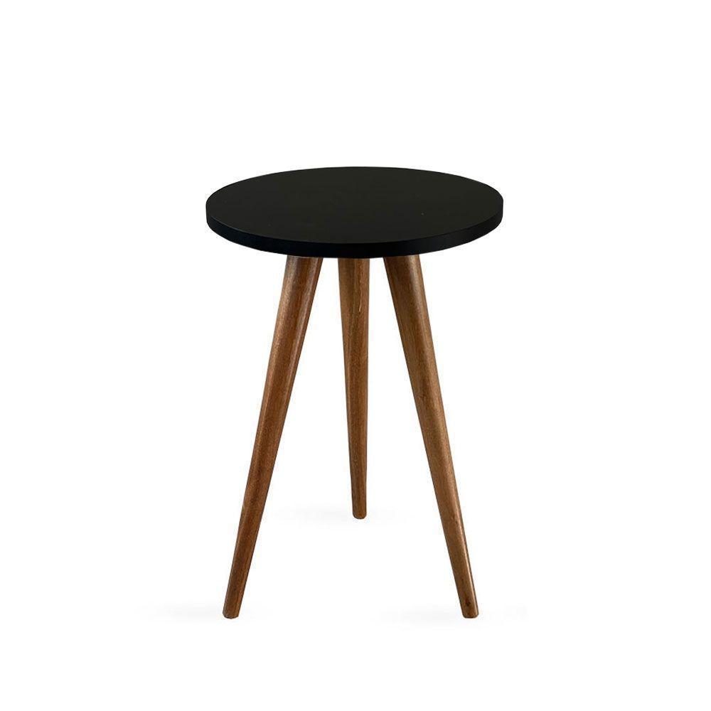 Mesa Lateral De Canto Tripé 50x35cm Preto - 1