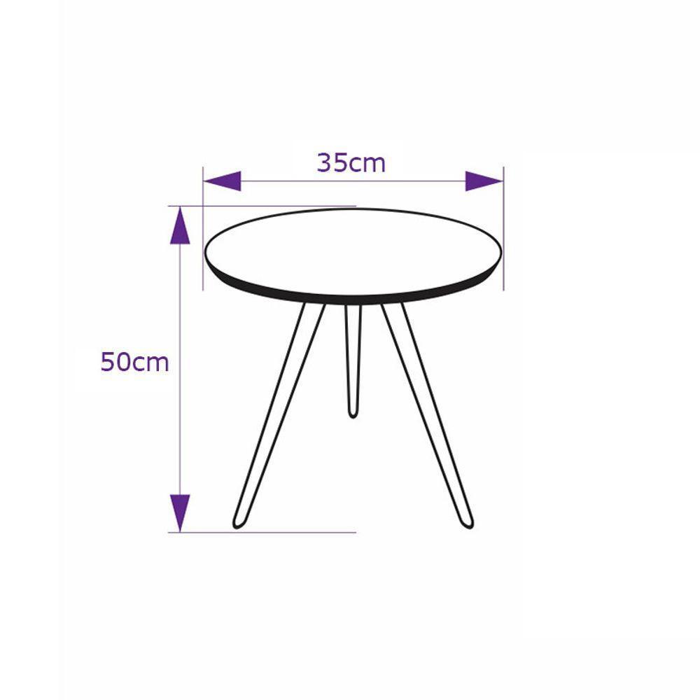 Mesa Lateral De Canto Tripé 50x35cm Preto - 4