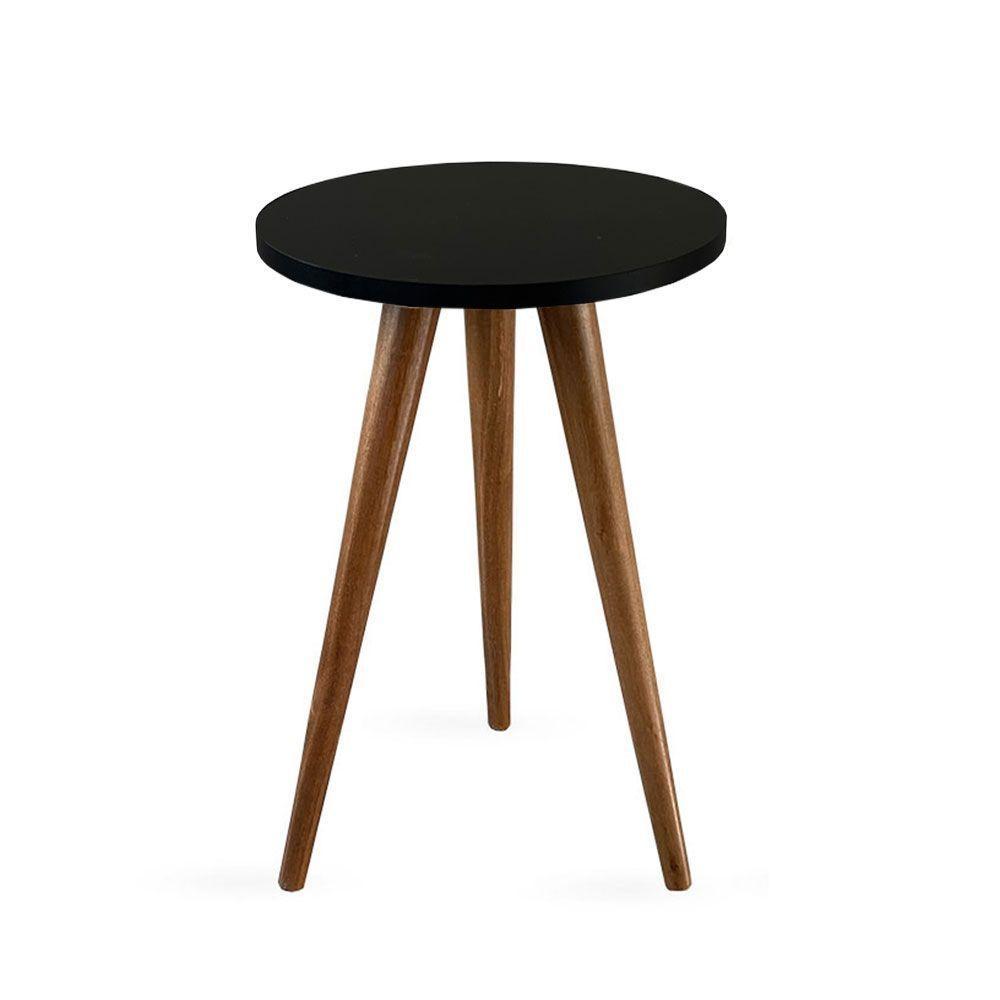 Mesa Lateral De Canto Tripé 60x35cm Preto - 1