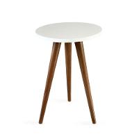 Mesa Lateral De Canto Tripé 60x35cm Branco - 1