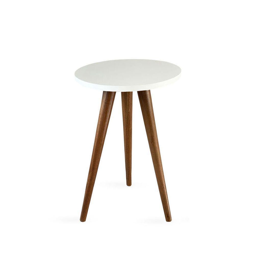 Mesa Lateral De Canto Tripé 50x35cm Branco - 1