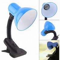 Luminária Articulada Com Garra Presilha E27 Bivolt Cor Azul Para Escrivaninha E Mesa - 1