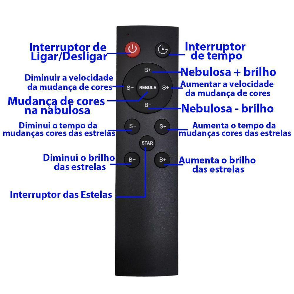 Projetor Led Astronauta Estrela Galaxia Nebulosa Decoraçao Espacial Quarto Sala Casa Usb Espaço Cosmico - 9