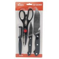 Kit Utensílios Cozinha Aço Inox Livon - 1