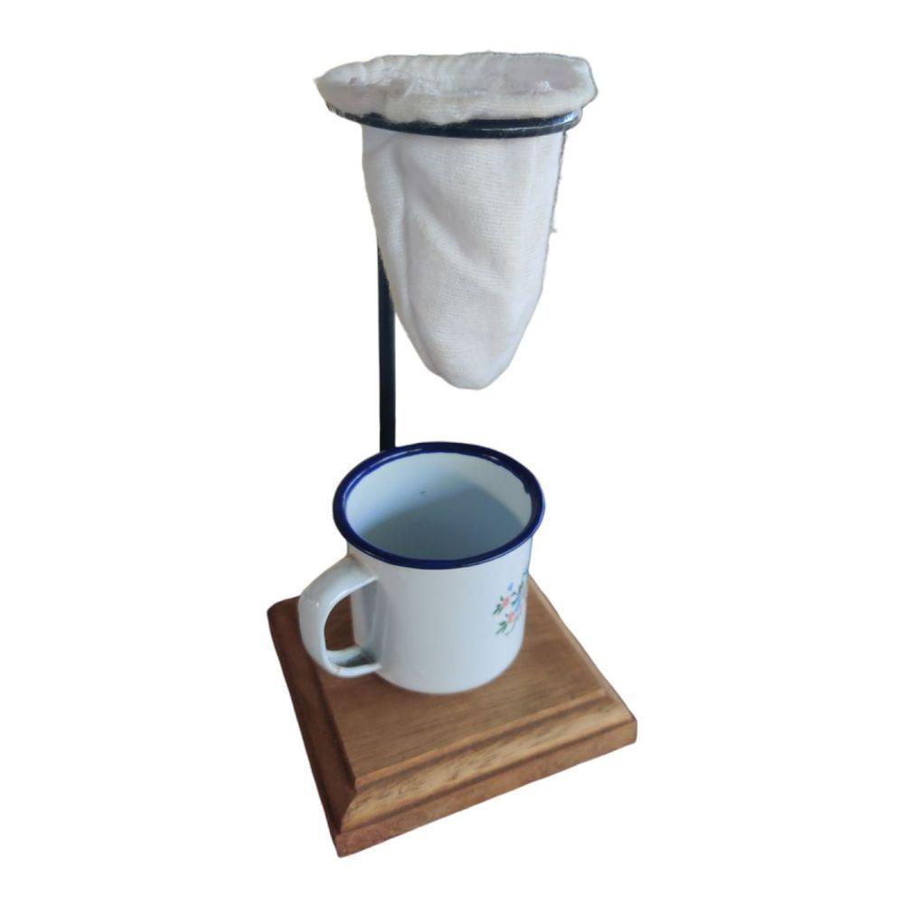 Mini Mancebo Coador De Café Em Madeira Maciça + Canequinha - 2