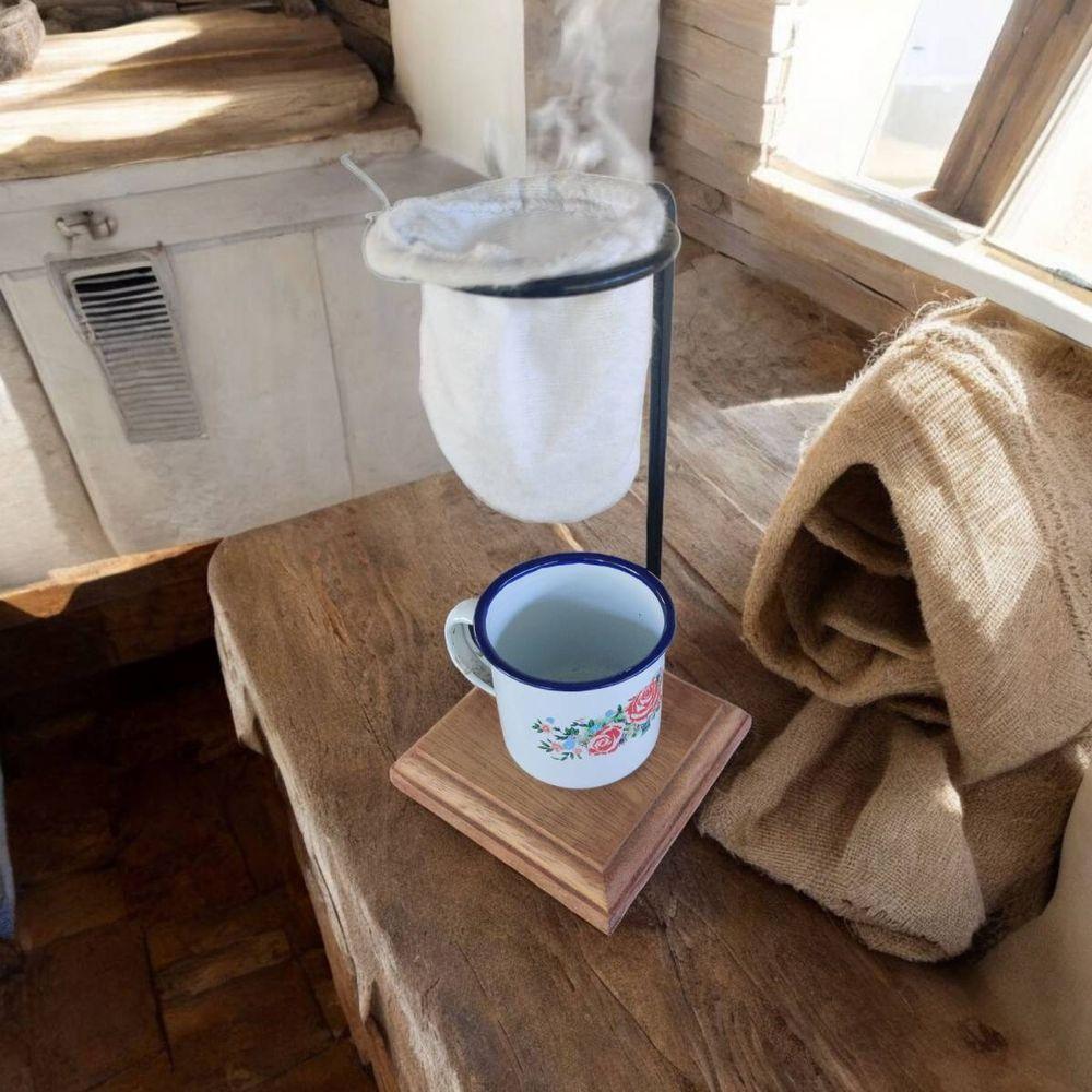 Mini Mancebo Coador De Café Em Madeira Maciça + Canequinha - 5