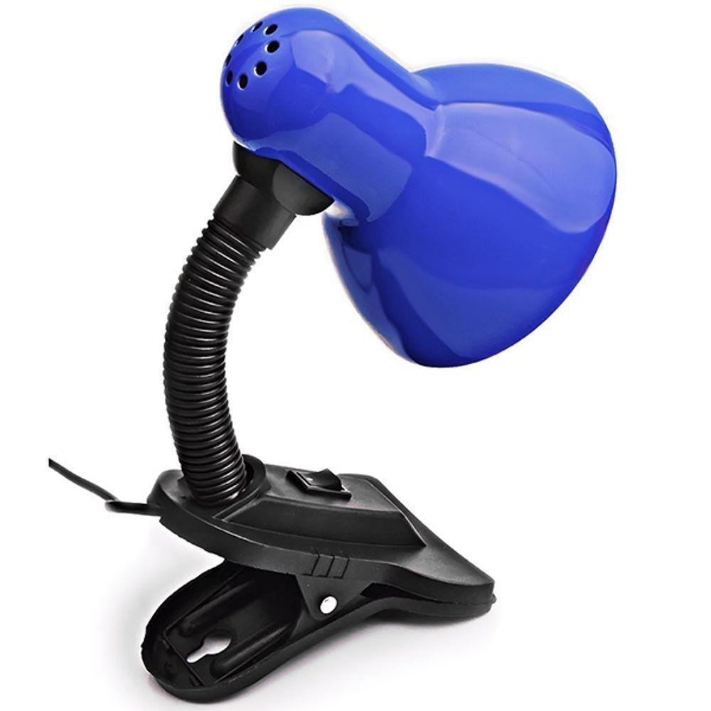 Luminária Articulada Com Garra Presilha E27 Bivolt Cor Azul Escuro Para Escrivaninha E Mesa - 2