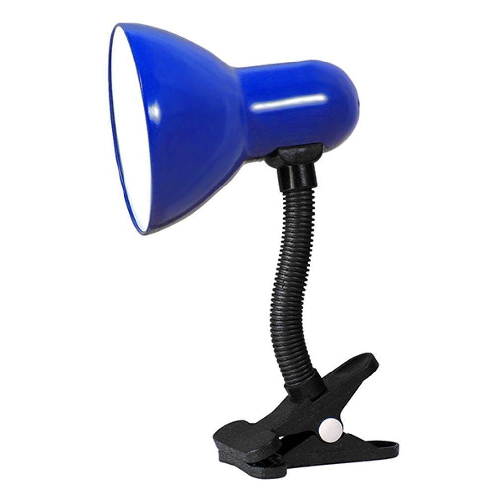 Luminária Articulada Com Garra Presilha E27 Bivolt Cor Azul Escuro Para Escrivaninha E Mesa - 5