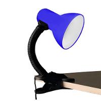 Luminária Articulada Com Garra Presilha E27 Bivolt Cor Azul Escuro Para Escrivaninha E Mesa