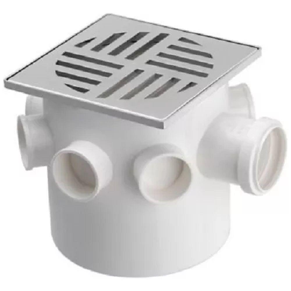 Caixa Sifonada Com Grelha Quadrada Cromada 150 X 150 X 50 Mm - Krona - 3